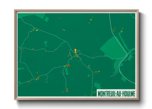 Une affiche de carte sur Montreuil-au-Houlme