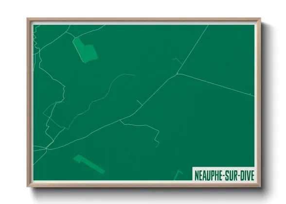 Une affiche de carte sur Neauphe-sur-Dive