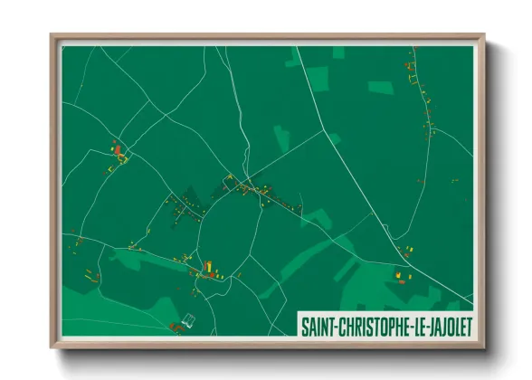 Une affiche de carte sur Saint-Christophe-le-Jajolet