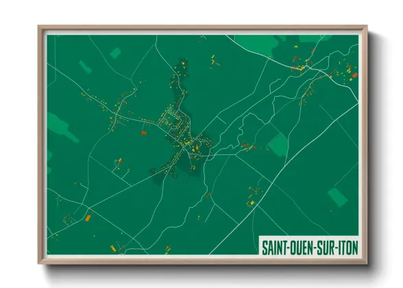 Une affiche de carte sur Saint-Ouen-sur-Iton