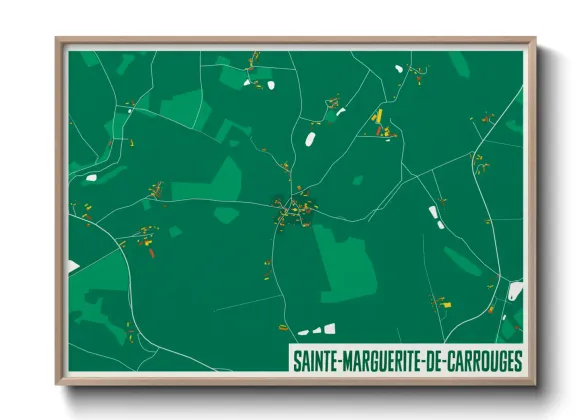Une affiche de carte sur Sainte-Marguerite-de-Carrouges