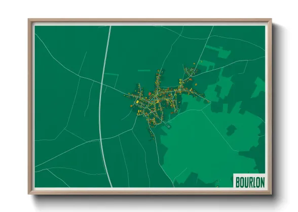 Une affiche de carte sur Bourlon
