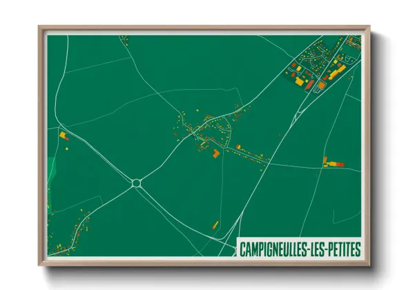 Une affiche de carte sur Campigneulles-les-Petites