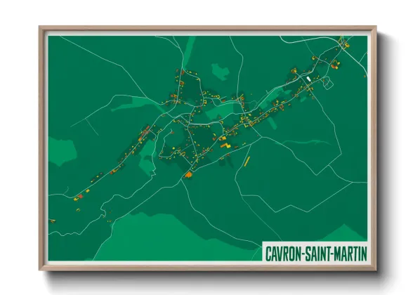 Une affiche de carte sur Cavron-Saint-Martin
