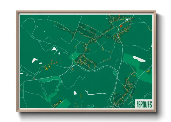 Une affiche de carte sur Ferques