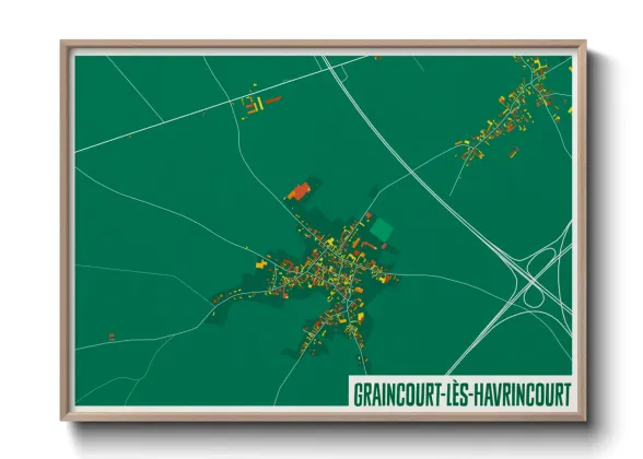 Une affiche de carte sur Graincourt-lès-Havrincourt