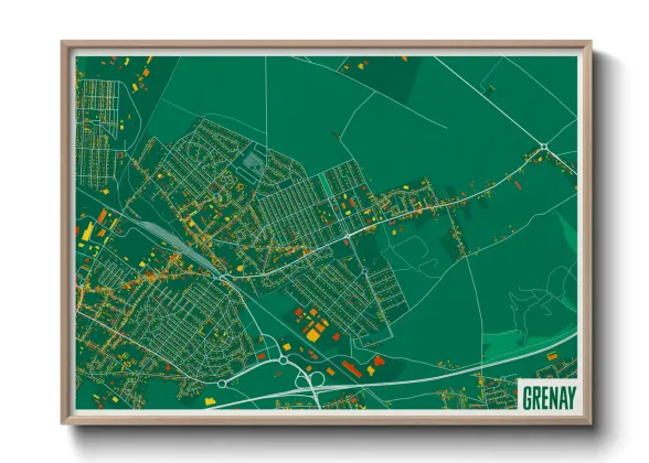 Une affiche de carte sur Grenay