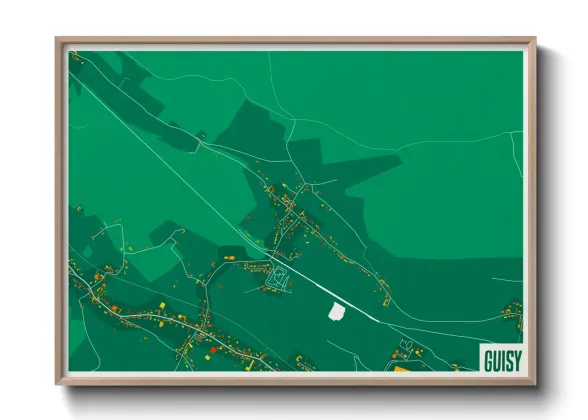 Une affiche de carte sur Guisy