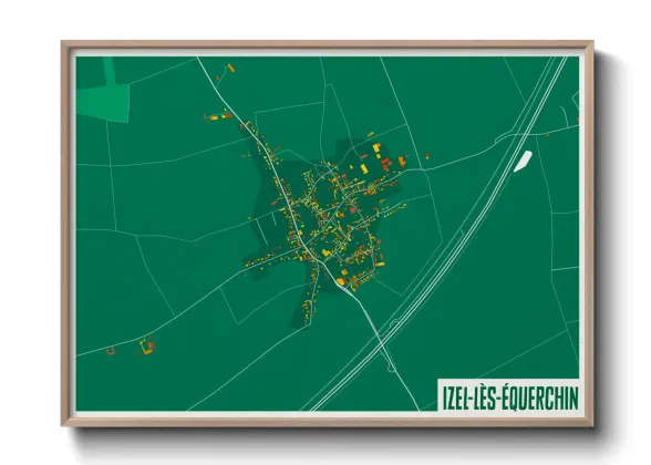 Une affiche de carte sur Izel-lès-Équerchin