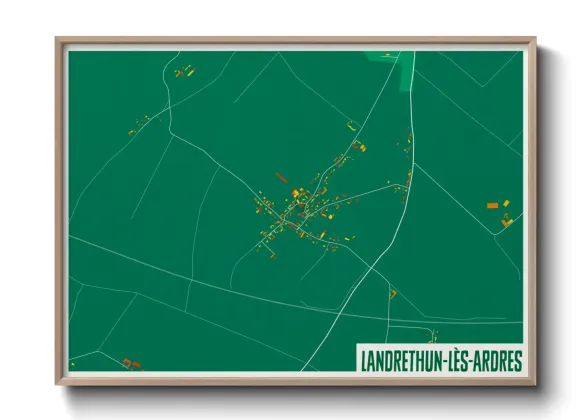 Une affiche de carte sur Landrethun-lès-Ardres