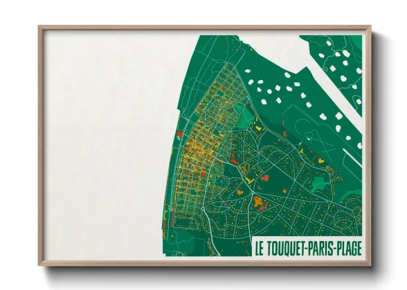 Une affiche de carte sur Le Touquet-Paris-Plage