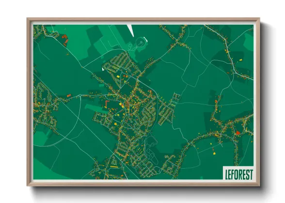 Une affiche de carte sur Leforest