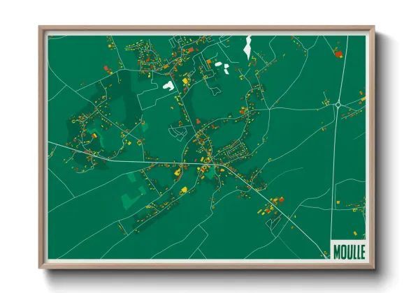 Une affiche de carte sur Moulle