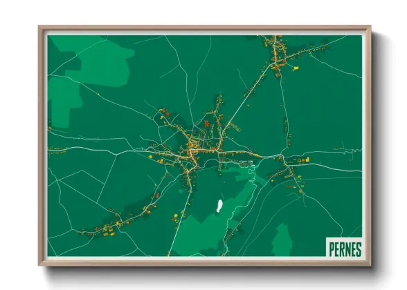 Une affiche de carte sur Pernes