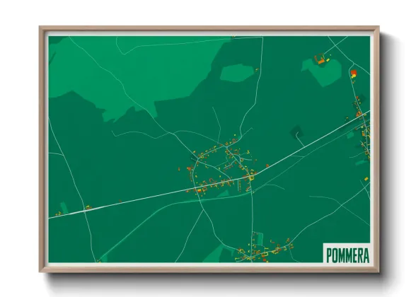 Une affiche de carte sur Pommera