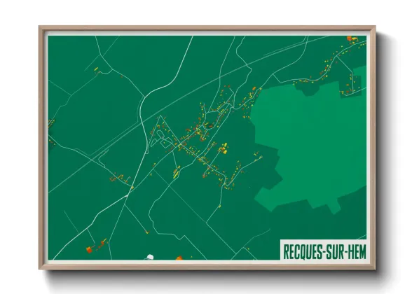 Une affiche de carte sur Recques-sur-Hem