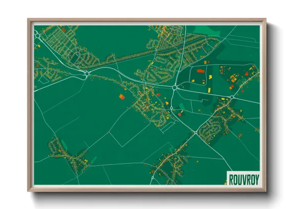 Une affiche de carte sur Rouvroy