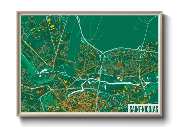 Une affiche de carte sur Saint-Nicolas