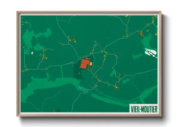 Une affiche de carte sur Vieil-Moutier