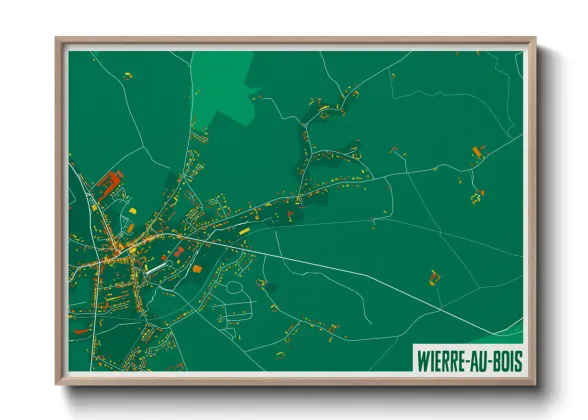 Une affiche de carte sur Wierre-au-Bois
