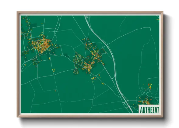 Une affiche de carte sur Authezat