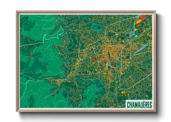 Une affiche de carte sur Chamalières