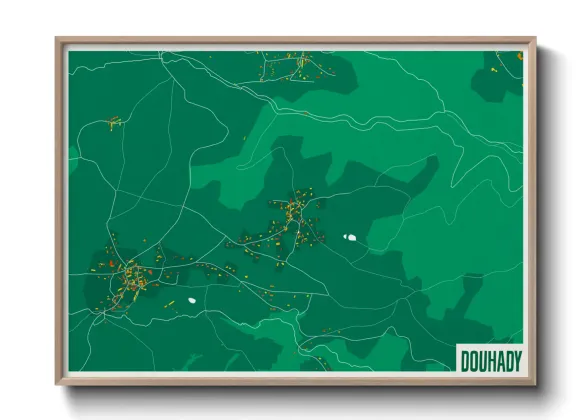 Une affiche de carte sur Douhady