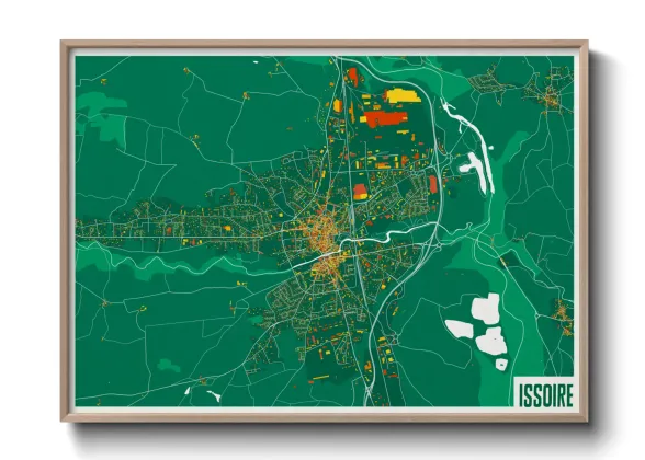 Une affiche de carte sur Issoire