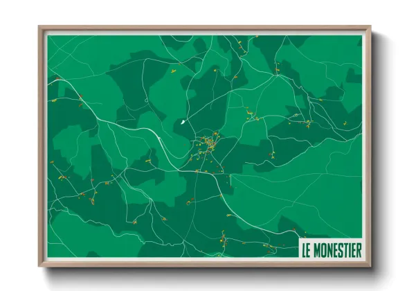 Une affiche de carte sur Le Monestier