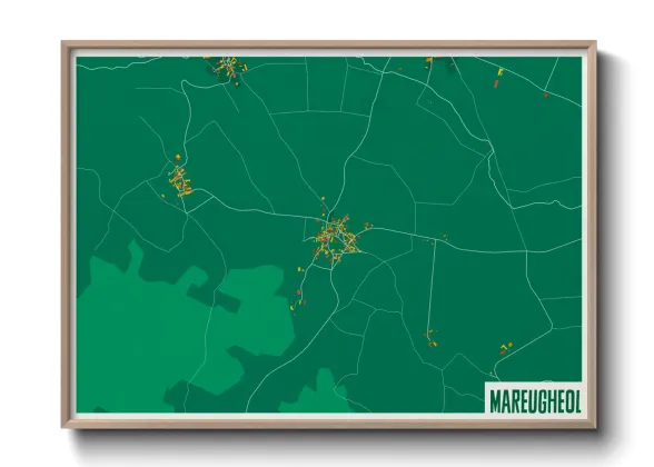 Une affiche de carte sur Mareugheol