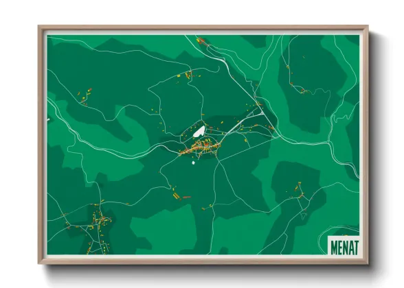 Une affiche de carte sur Menat