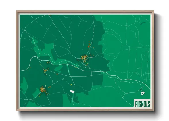 Une affiche de carte sur Pignols