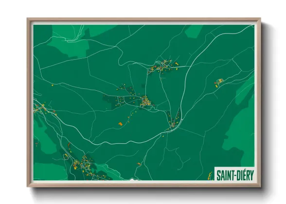Une affiche de carte sur Saint-Diéry