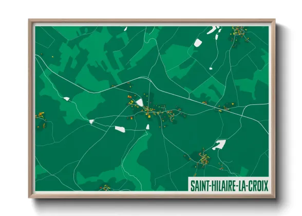 Une affiche de carte sur Saint-Hilaire-la-Croix