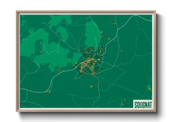 Une affiche de carte sur Solignat