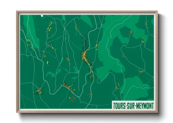 Une affiche de carte sur Tours-sur-Meymont