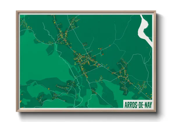 Une affiche de carte sur Arros-de-Nay