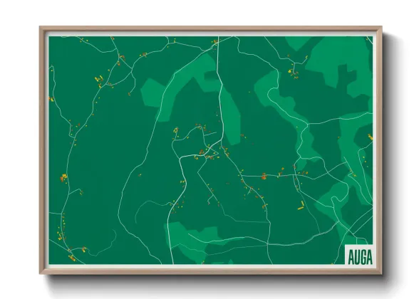 Une affiche de carte sur Auga