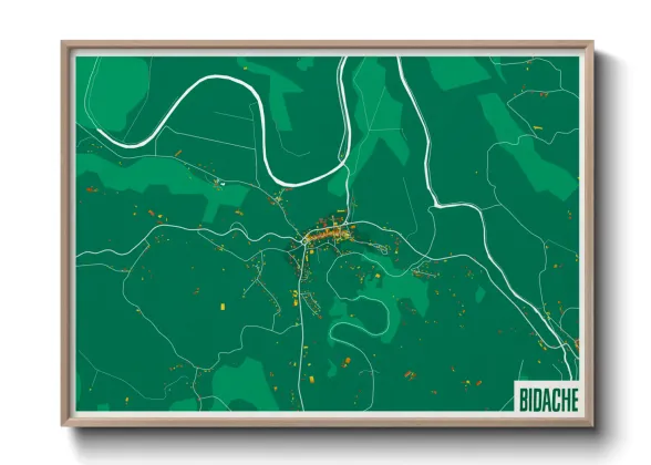 Une affiche de carte sur Bidache