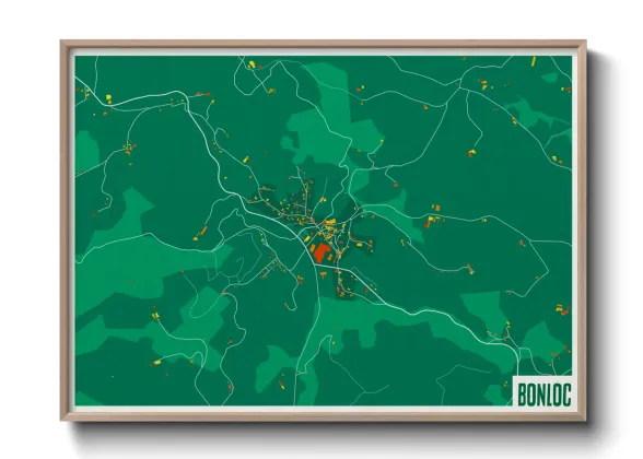 Une affiche de carte sur Bonloc