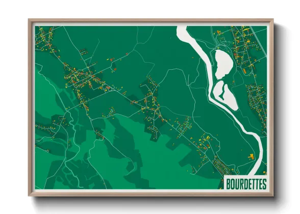 Une affiche de carte sur Bourdettes