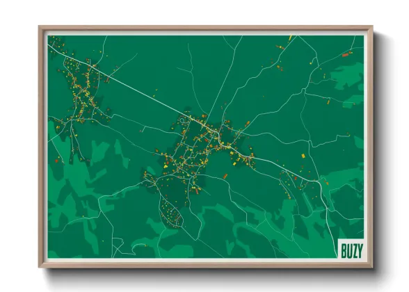 Une affiche de carte sur Buzy