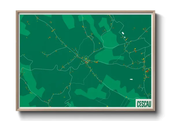 Une affiche de carte sur Cescau