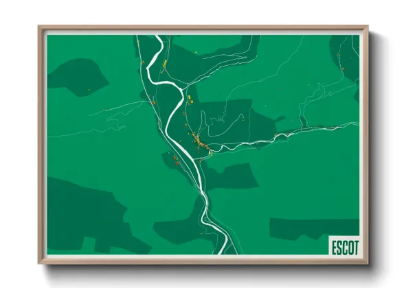 Une affiche de carte sur Escot