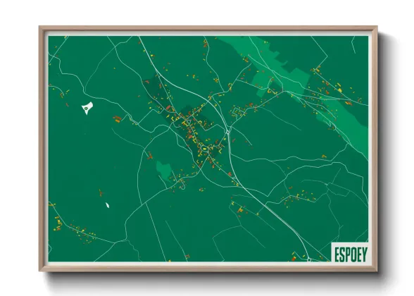 Une affiche de carte sur Espoey