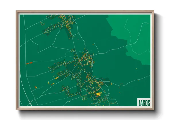 Une affiche de carte sur Lagos