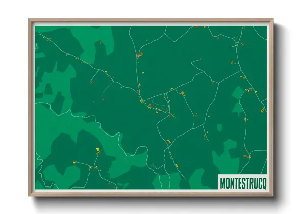 Une affiche de carte sur Montestrucq