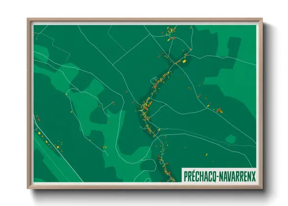 Une affiche de carte sur Préchacq-Navarrenx