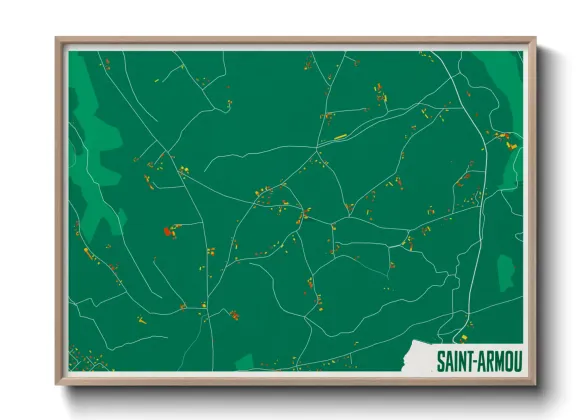 Une affiche de carte sur Saint-Armou
