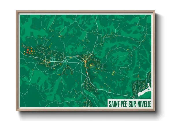 Une affiche de carte sur Saint-Pée-sur-Nivelle